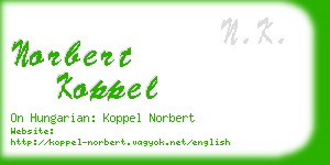 norbert koppel business card